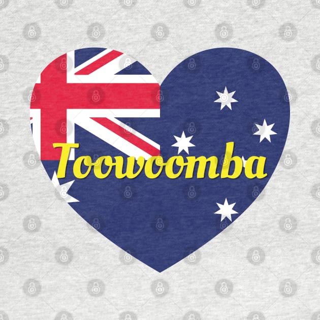 Toowoomba QLD Australia Australian Flag Heart by DPattonPD